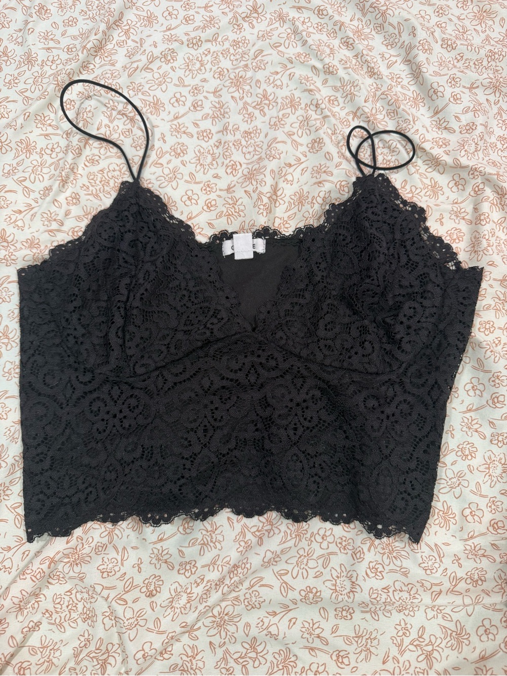 Garage Black Lace Cropped Camisole